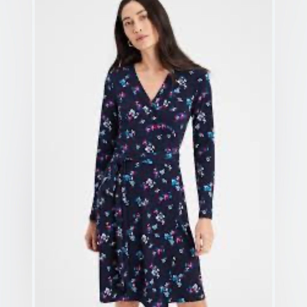 Banana Republic Factory Floral Print Wrap Dress Medium NWT